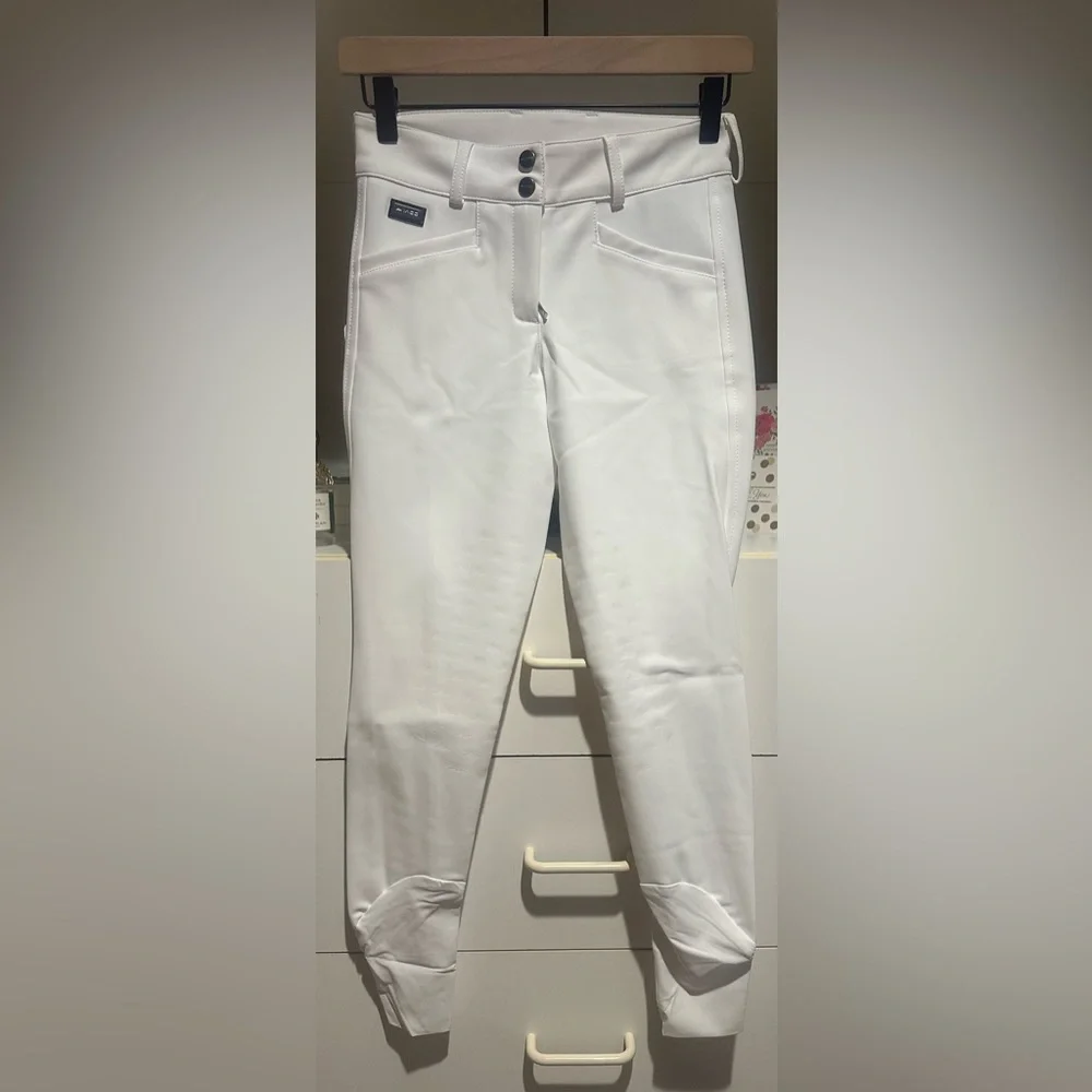Iago Italia Equestrian Riding Show Breeches, White, Size 24, New With Tags! - Picture 3 of 10
